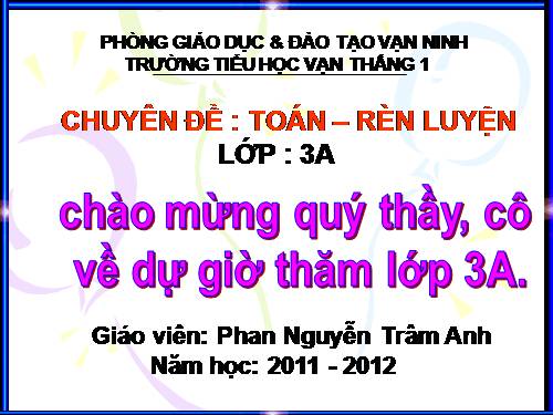 Các Bài giảng khác thuộc Chương trình Toán 3