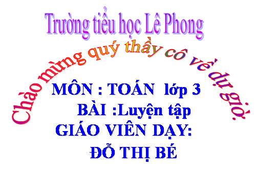 Các Bài giảng khác thuộc Chương trình Toán 3