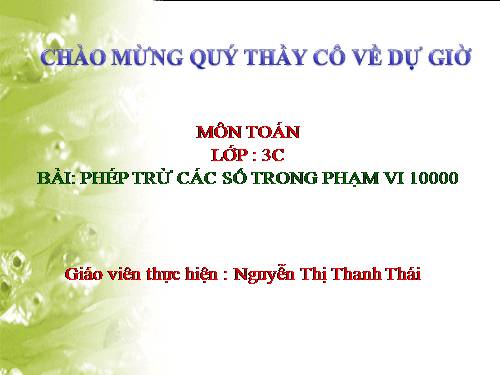 Phép trừ các số trong phạm vi 10 000