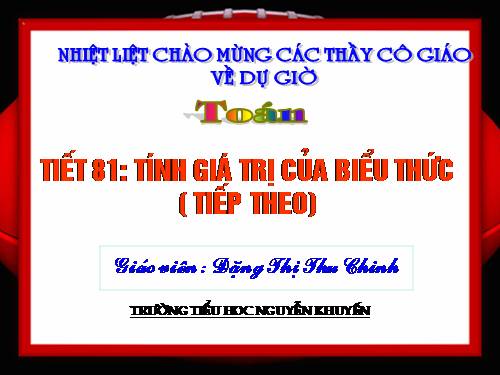 Tính giá trị của biểu thức (tiếp theo)