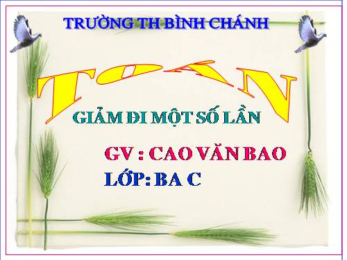Giảm đi một số lần