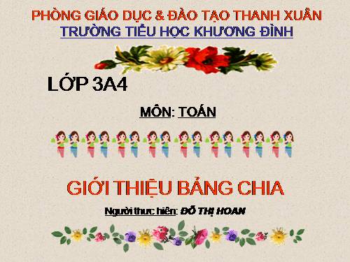 Giới thiệu bảng chia