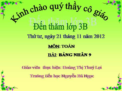 Bảng nhân 9