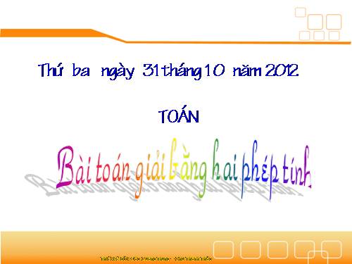 Bài toán giải bằng hai phép tính