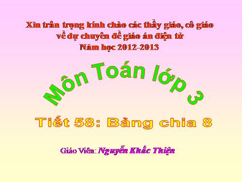 Bảng chia 8