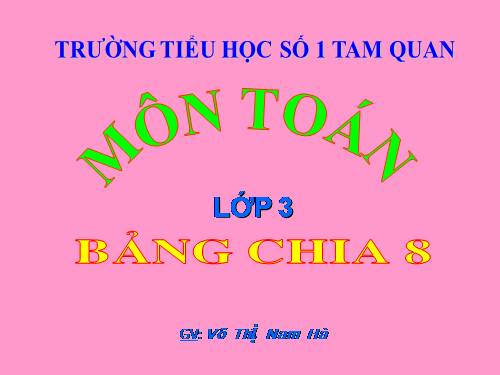 Bảng chia 8
