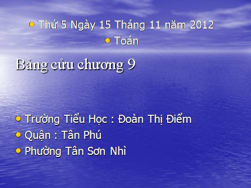Bảng nhân 9