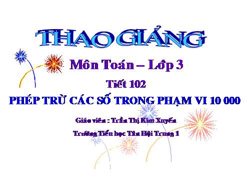 Phép trừ các số trong phạm vi 10 000