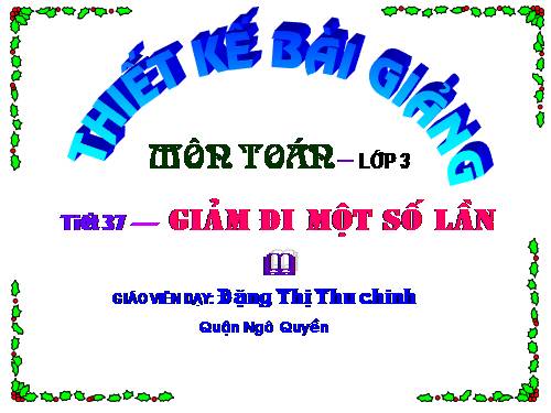 Giảm đi một số lần