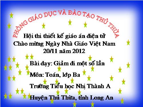 Giảm đi một số lần