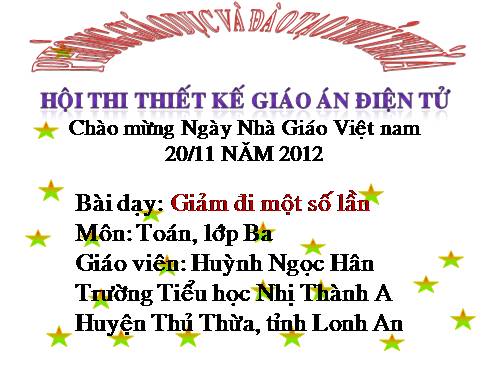 Giảm đi một số lần