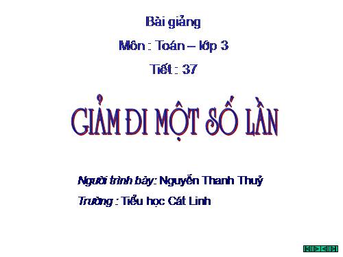 Giảm đi một số lần