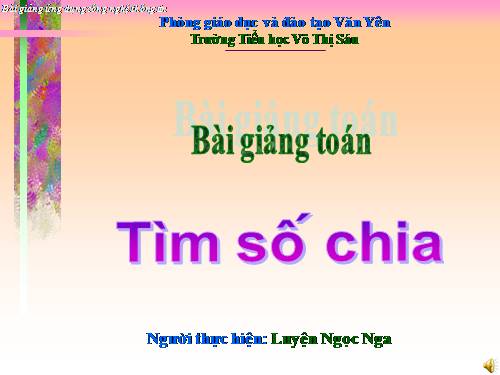 Tìm số chia