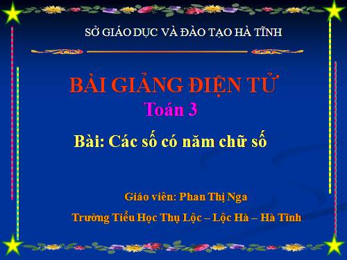 Các số có năm chữ số