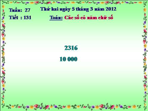 Các số có năm chữ số