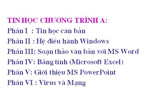 giao trình tin A
