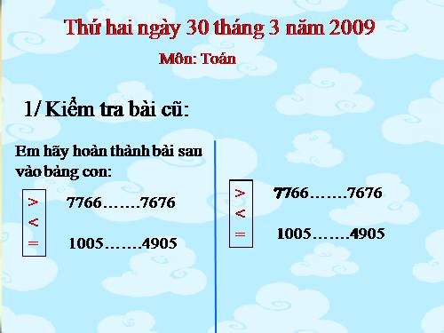 So sánh các số trong phạm vi 100 000