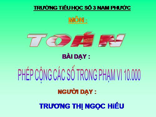 Phép cộng các số trong phạm vi 10 000