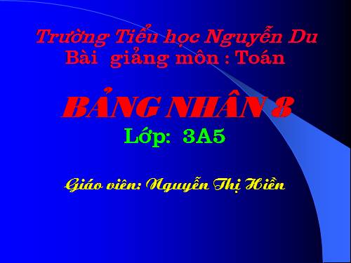 Bảng nhân 8