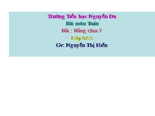 Bảng chia 7