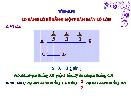 So sánh số bé bằng một phần mấy số lớn