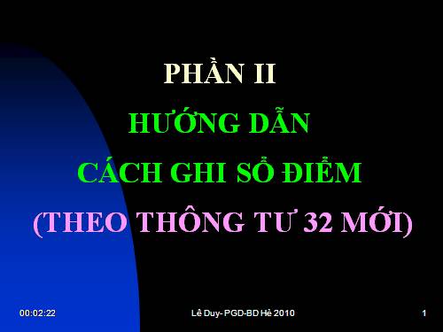 Ghi sổ điểm TH theo Thông tư 32 mới