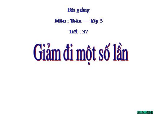 Giảm đi một số lần