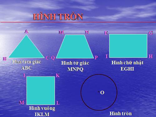Hình tròn, tâm, đường kính, bán kính