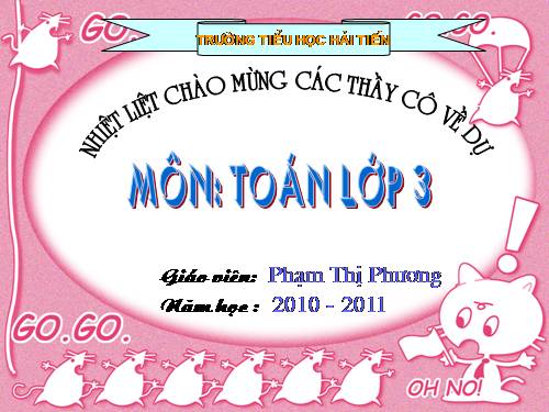 Các Bài giảng khác thuộc Chương trình Toán 3