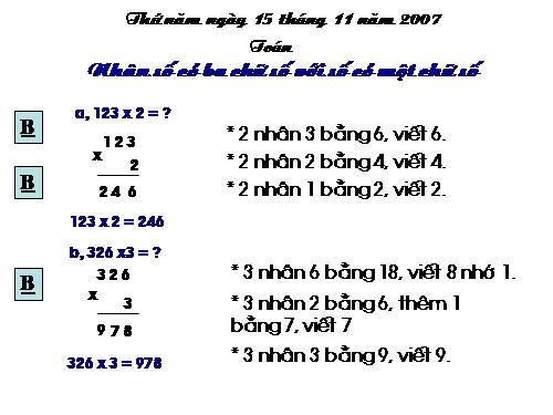 Nhân số có ba chữ số với số có một chữ số