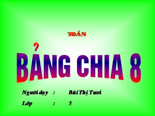 Bảng chia 8