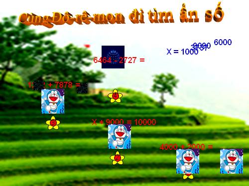 Trò chơi: Đô-rê-mon đi tim ẩn số Toán 3 tiết 104