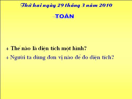 Diện tích hình chữ nhật.