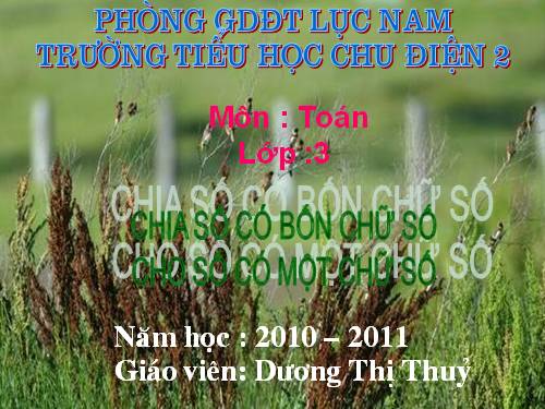 Chia số có bốn chữ số cho số có một chữ số