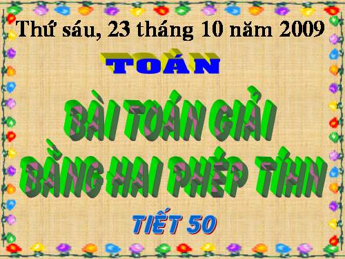 Bài toán giải bằng hai phép tính
