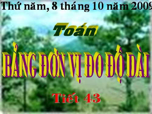 Bảng đơn vị đo độ dài
