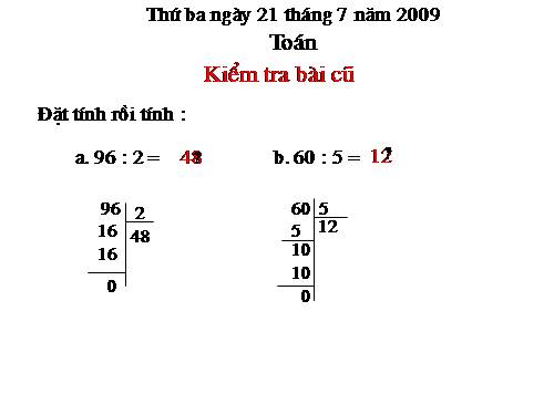 Phép chia hết và phép chia có dư
