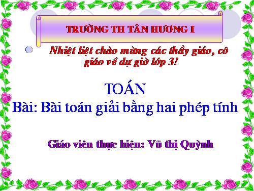 Bài toán giải bằng hai phép tính