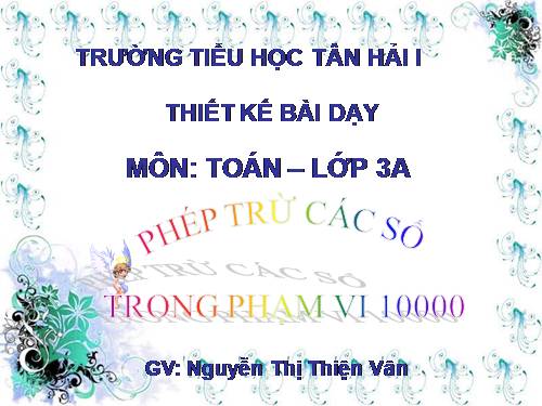 Phép trừ các số trong phạm vi 10 000