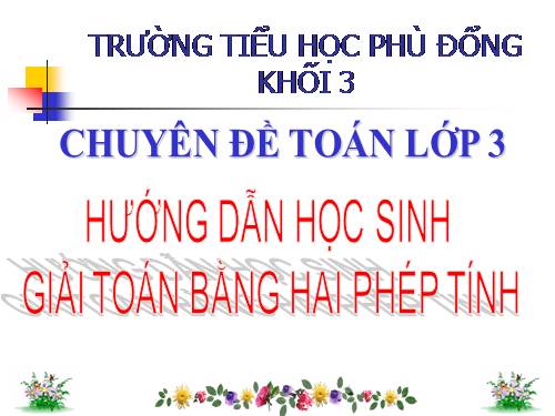 Bài toán giải bằng hai phép tính