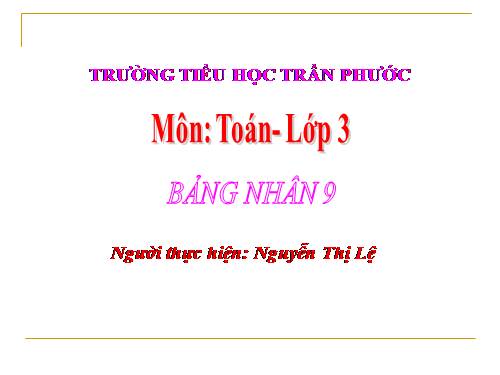 Bảng nhân 9