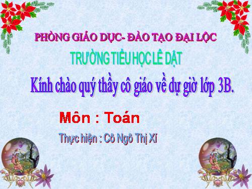 Các Bài giảng khác thuộc Chương trình Toán 3