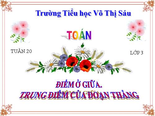 Điểm ở giữa. Trung điểm của đoạn thẳng