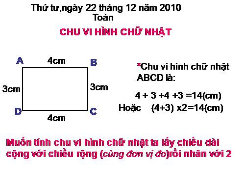 Chu vi hình chữ nhật