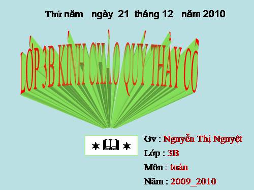 Các Bài giảng khác thuộc Chương trình Toán 3