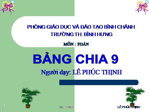 Bảng chia 9
