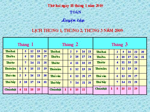 Các Bài giảng khác thuộc Chương trình Toán 3