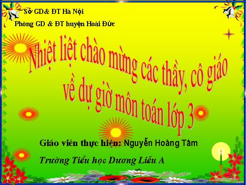 Các Bài giảng khác thuộc Chương trình Toán 3