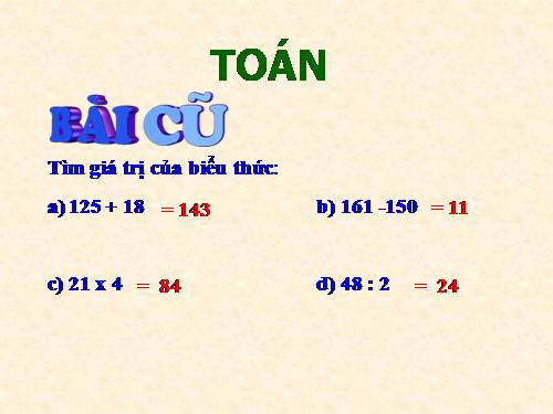 Tính giá trị của biểu thức