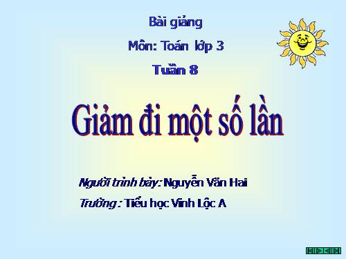 Giảm đi một số lần